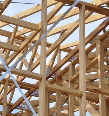 Structural timber in a house frame